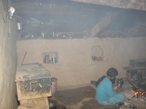 Smoky cooking, but at least there\'s light to see by!