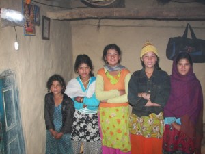 Village girls with their new electric light