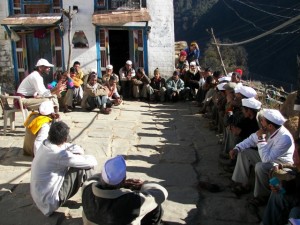 Rajnish from Avani with Jhuni villagers